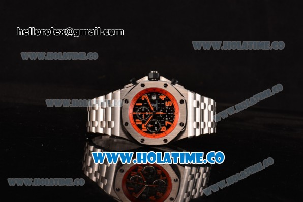 Audemars Piguet Royal Oak Offshore Volcano Chrono Swiss Valjoux 7750 Automatic Full Steel with Black Dial and Orange Markers (JF) - Click Image to Close